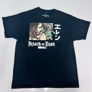 Attack on Titan Unisex L Black Eren Graphic Tee Ripple Junction